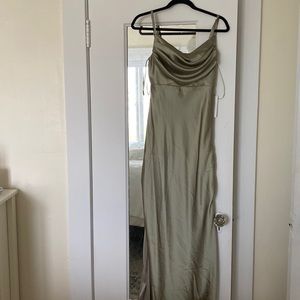 Revelry bridesmaid dress in silver sage
